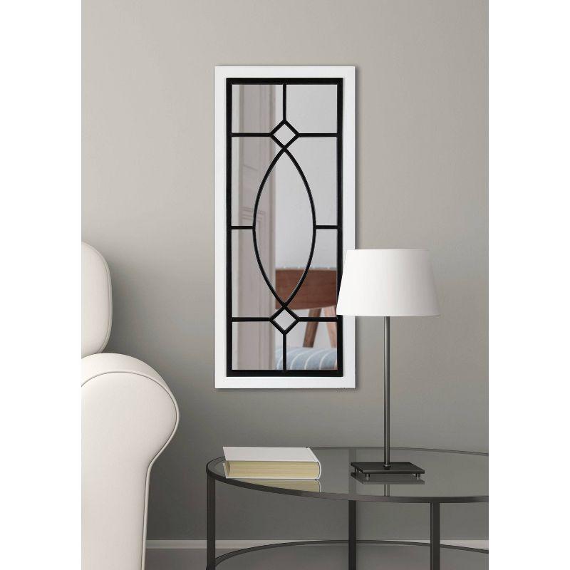 13&#34; x 30&#34; Bakersfiel Windowpane Wall Mirror White - Kate &#38; Laurel All Things Decor