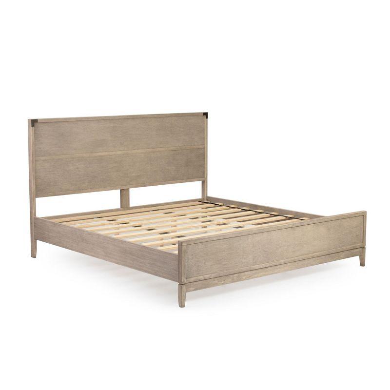 Plank+Beam Solid Wood Contemporary  King Size Platform Bed, Seashell Wirebrush