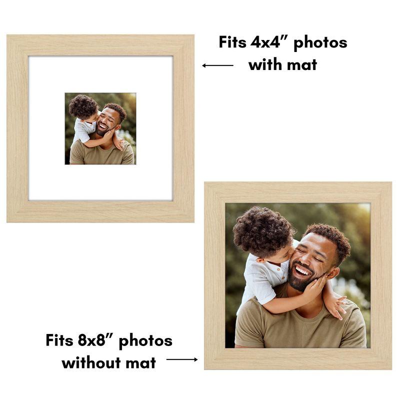 Americanflat Americanflat Picture Frame - Frame with Mat - Wide Molding - Shatter-Resistant Glass