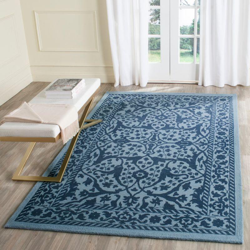 Restoration Vintage RVT102 Hand Tufted Area Rug - Blue/Dark Blue - 3'x5' - Safavieh.