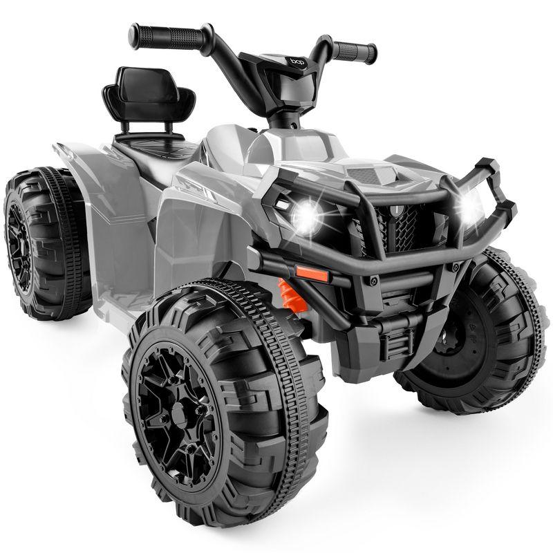 Gray 12V Kids Ride-On ATV Quad with LED Lights