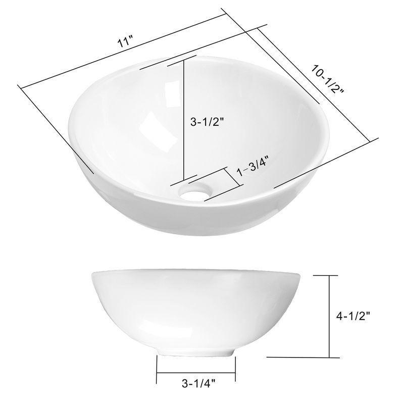 Miligore 11'' White Ceramic Circular Bathroom Sink