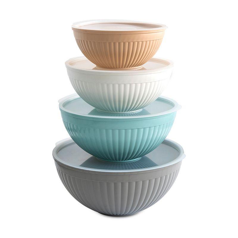 Nordic Ware 8-Piece Earth-Tone Covered Mixing Bowl Set