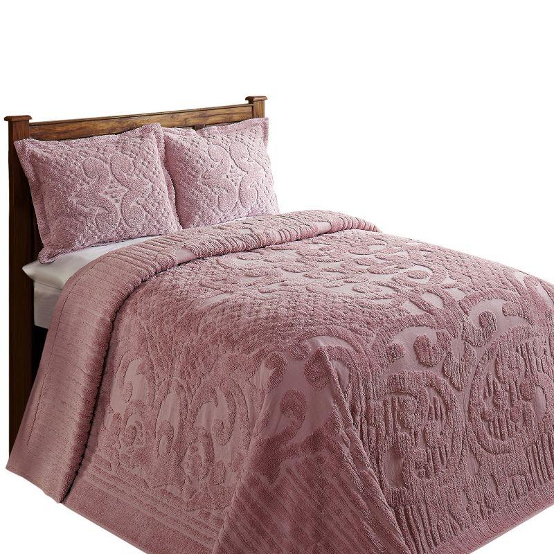Ashton 100% Cotton Traditional Tufted Medallion Pattern Coverlet/Bedspread
