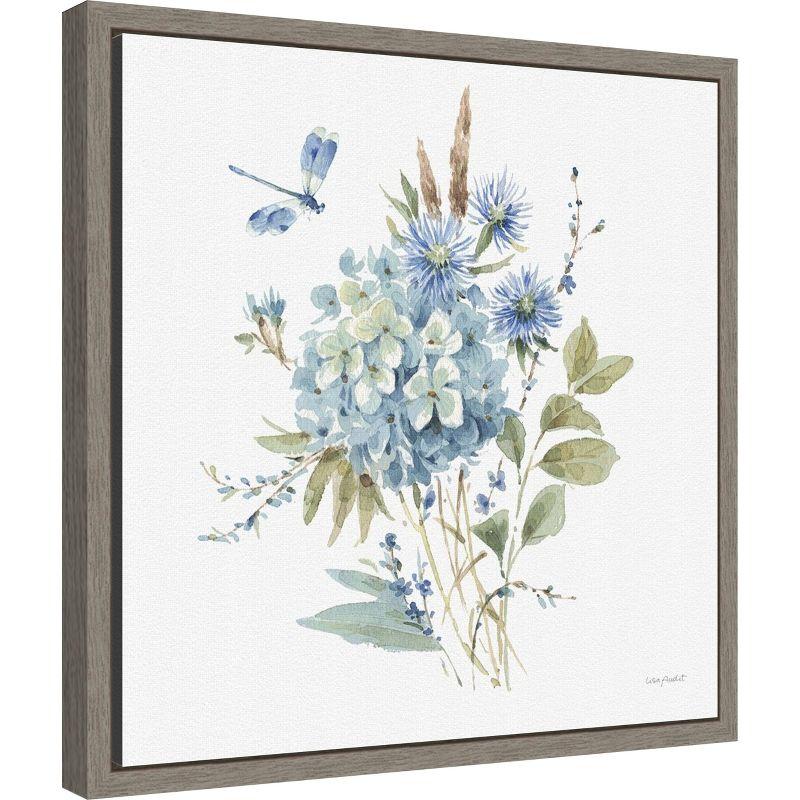 Amanti Art Bohemian Blue 04A (Floral Bouquet) by Lisa Audit Canvas Wall Art Print Framed 16 x 16-in.