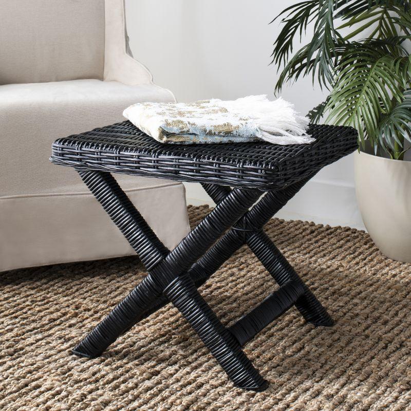 Manor Ottoman - FOX6529 - Black - Safavieh Couture
