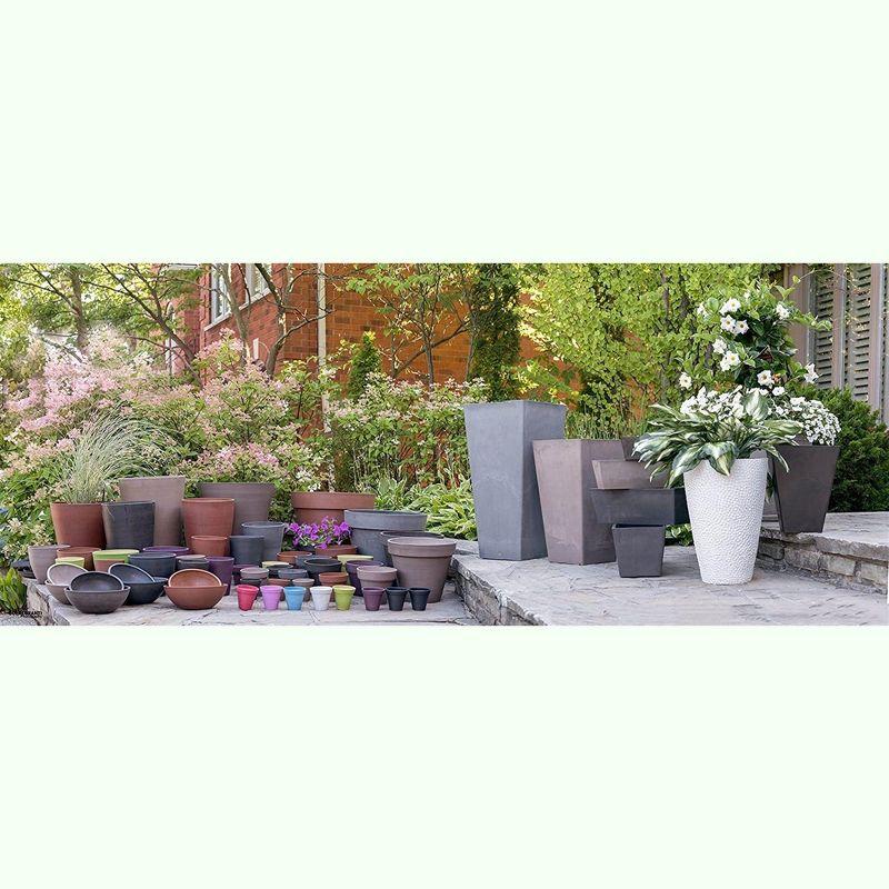 Algreen Valencia Square Flower Pot/Planter, Black, 10in