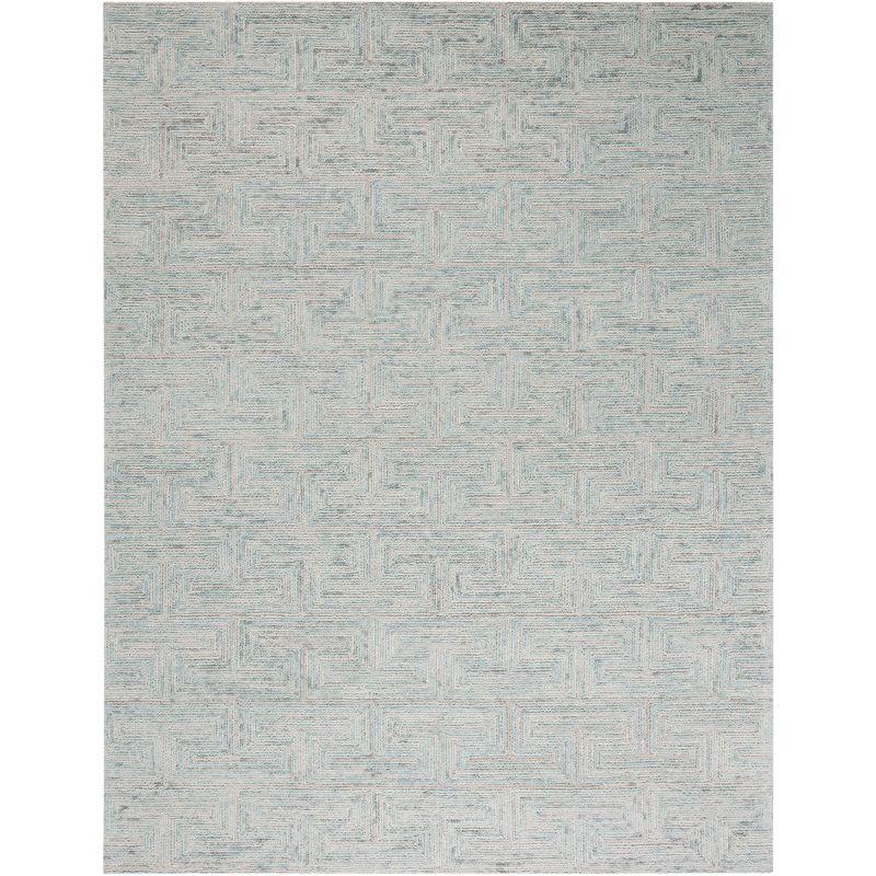 Ikat IKT101 Hand Tufted Area Rug - Teal/Grey - 8'x10' - Safavieh.