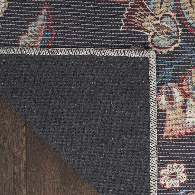 Waverly Washables Collection 7'10" x 9'10" Charcoal Botanical Indoor Rug