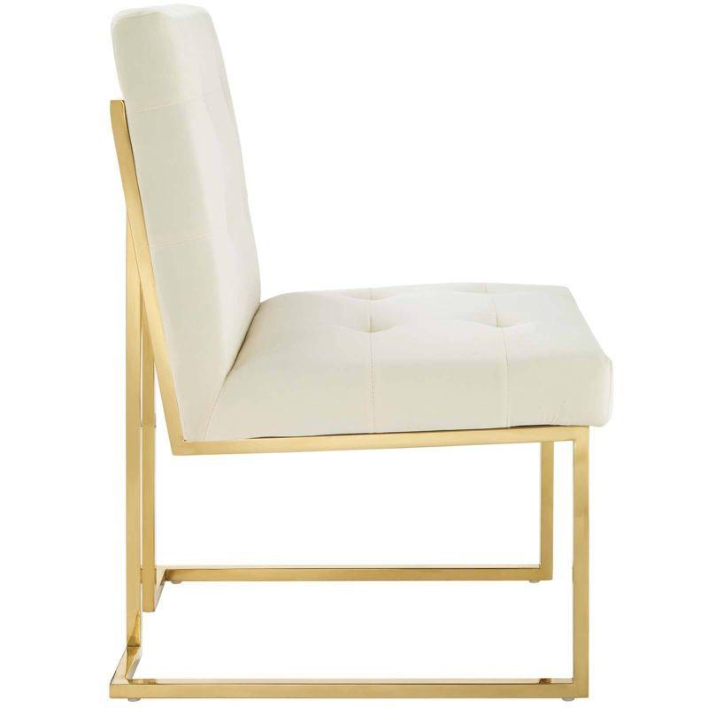 Privy Gold Stainless Steel Performance Velvet Dining Chair Gold/Ivory - Modway