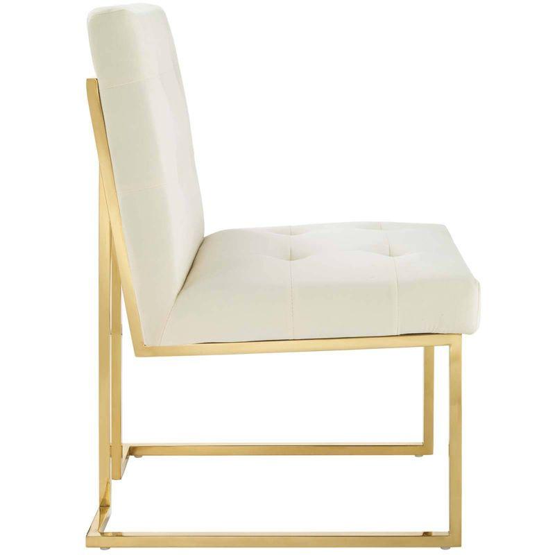 Privy Gold Stainless Steel Performance Velvet Dining Chair - Modway