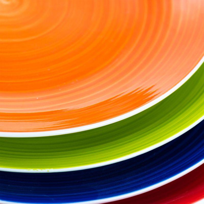 Hometrends Crenshaw 4 Piece 10.3 Inch Stoneware Dinner Plate Set in Assorted Colors