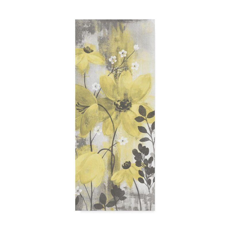 Trademark Fine Art -Silvia Vassileva 'Floral Symphony Yellow Gray Crop Ii' Canvas Art