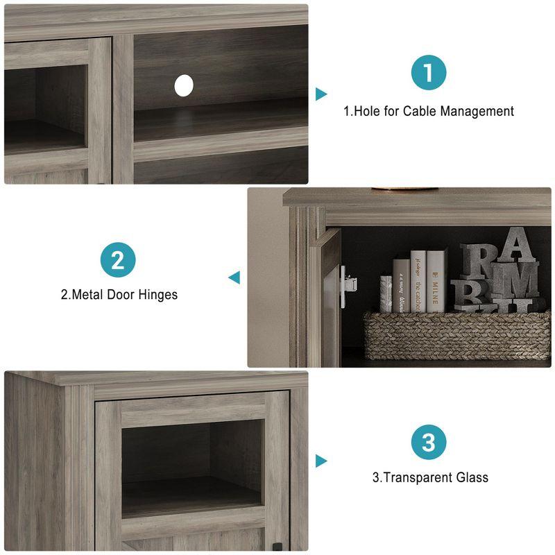 Wrought Studio™ Farmhouse TV Stand With LED Lights, Entertainment Center For 65/60/55 Inches Televisions