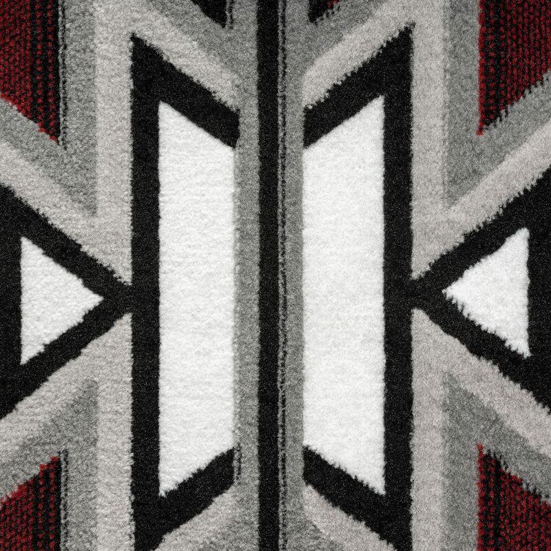 Home Dynamix Premium Sagrada Southwestern Geometric Area Rug, Red/Grey, 5'2"x7'4"