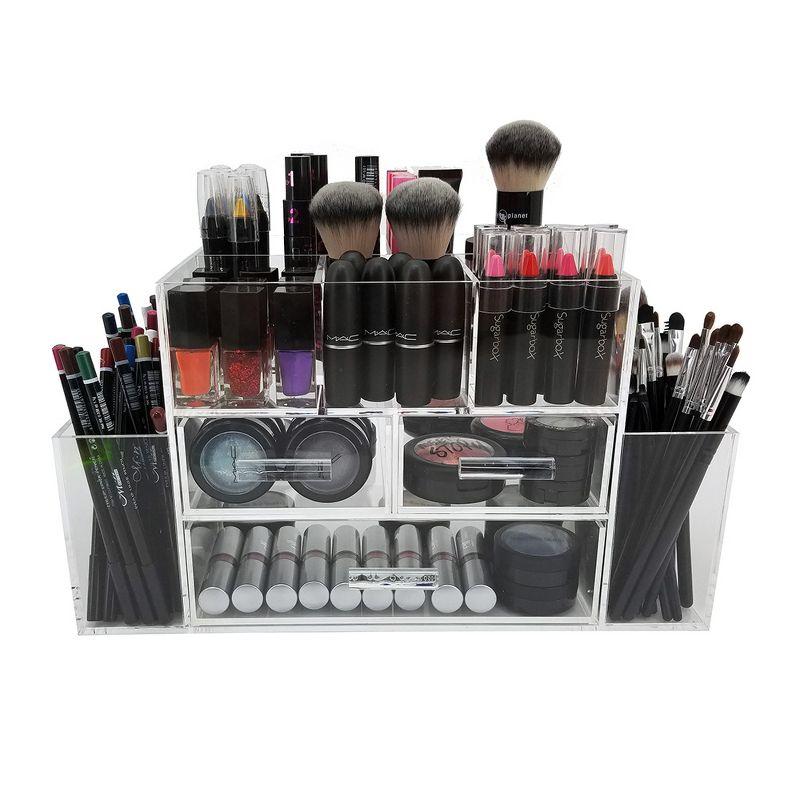 Amara Clear Acrylic 3-Drawer Tiered Makeup Organizer