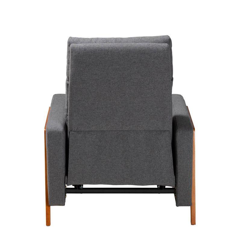 Halstein Mid Century Modern Fabric Upholstered Lounge Chair Gray - Baxton Studio