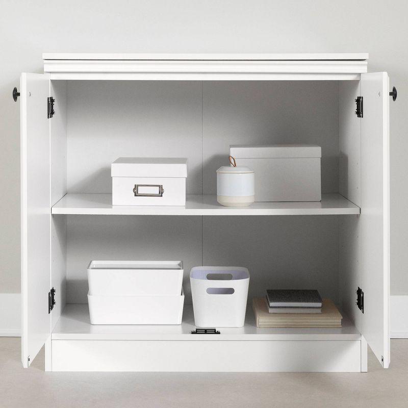 2 Door Morgan Storage Cabinet Pure White - South Shore: Adjustable Shelf, Laminated Particle Board