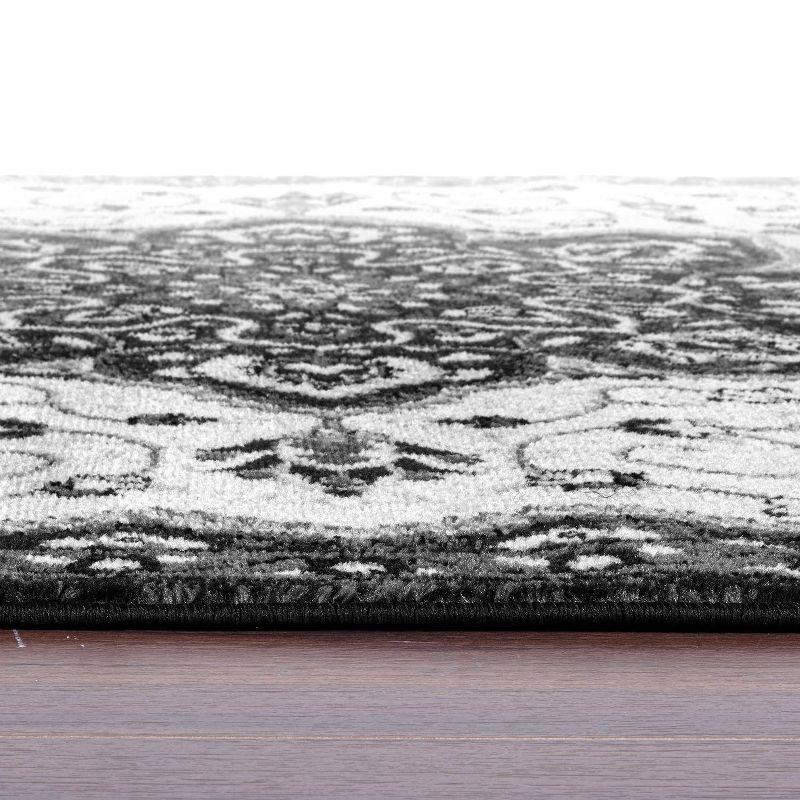 World Rug Gallery Traditional Medallion Area Rug - BLACK 5' X 7'