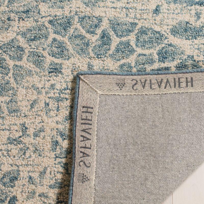 Abstract ABT205 Handmade Indoor Runner - Ivory/Blue - 2'-3"x10' - Safavieh