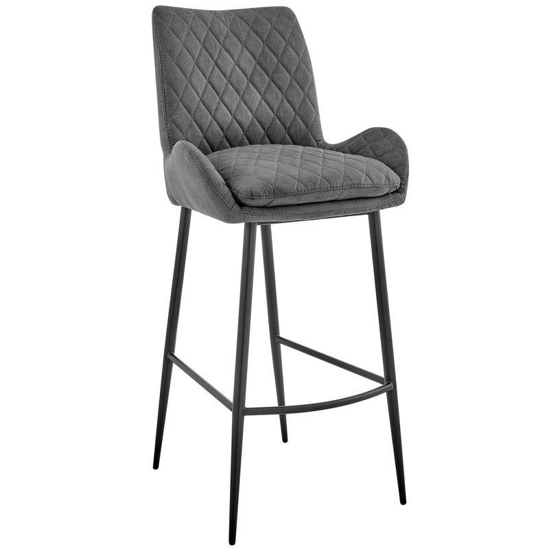 Adjustable Swivel Bar Stool in Charcoal and Black Metal, 30"