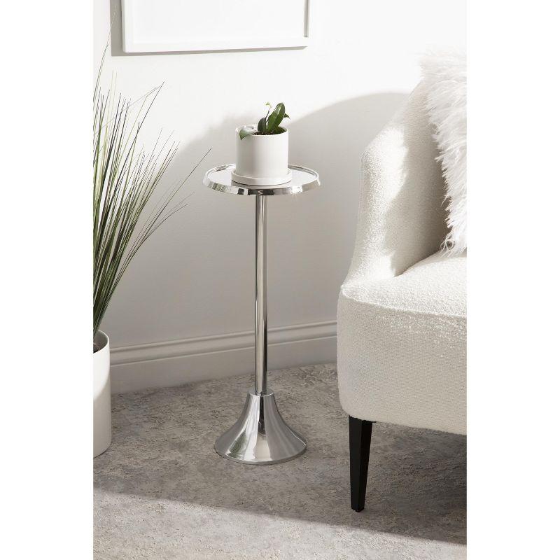 Kate and Laurel Sanzo Round Metal Drink Table, 9x9x23, Silver