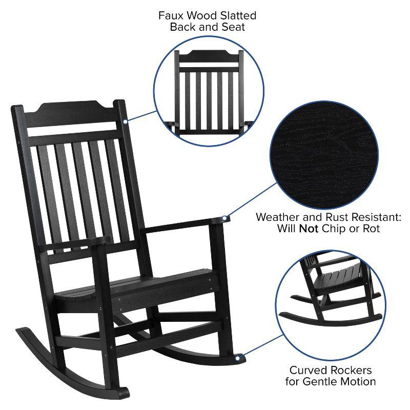 Flash Furniture Winston All-Weather Poly Resin Wood Rocking Chair