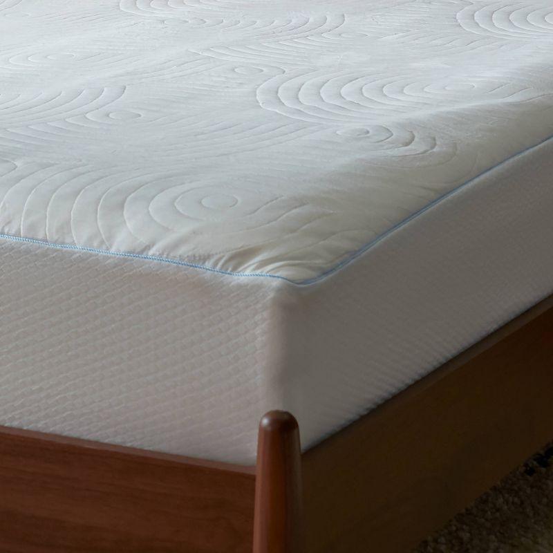Tempur-Pedic Queen Cool Luxury Quilted Waterproof Machine Washable Fitted Mattress Pad: Hypoallergenic Protector