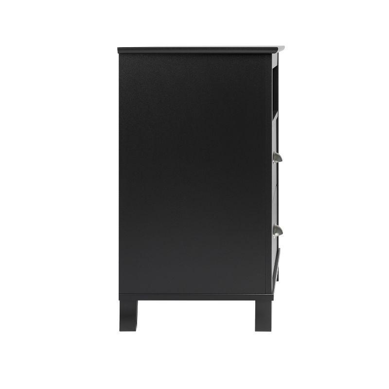 Yaletown Chic Black 2-Drawer Tall Nightstand with Tapered Legs