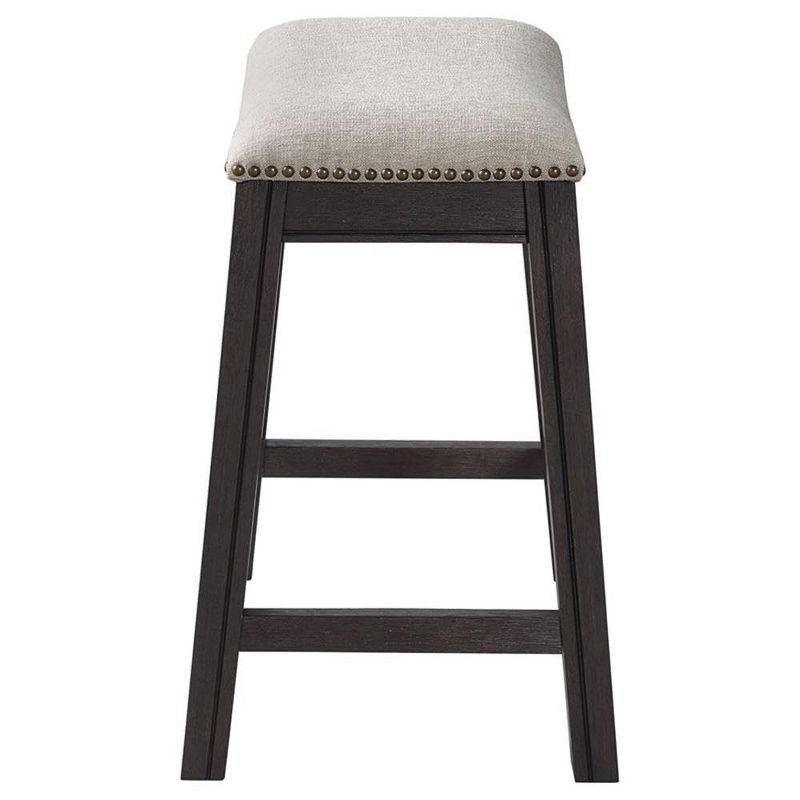 Coaster Home Furnishings Elliston Backless Counter Height Saddle Bar Stool Dark Grey and Beige (Set of 2)