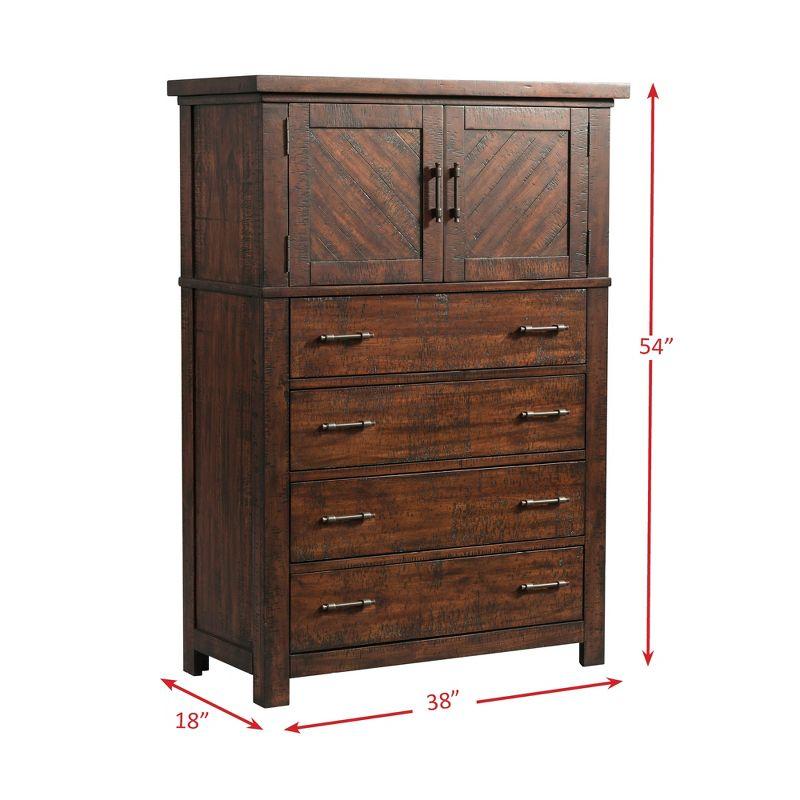 3pc Queen Dex Platform Storage Bedroom Set Walnut Brown - Picket House Furnishings: Traditional Style, No Box Spring Needed