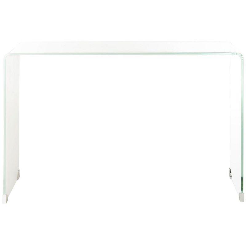 Transitional Clear to White Ombre Glass Console Table