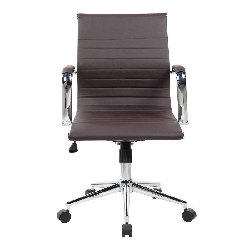 Chocolate Ribbed TechniFlex Executive Swivel Chair with Chrome Base