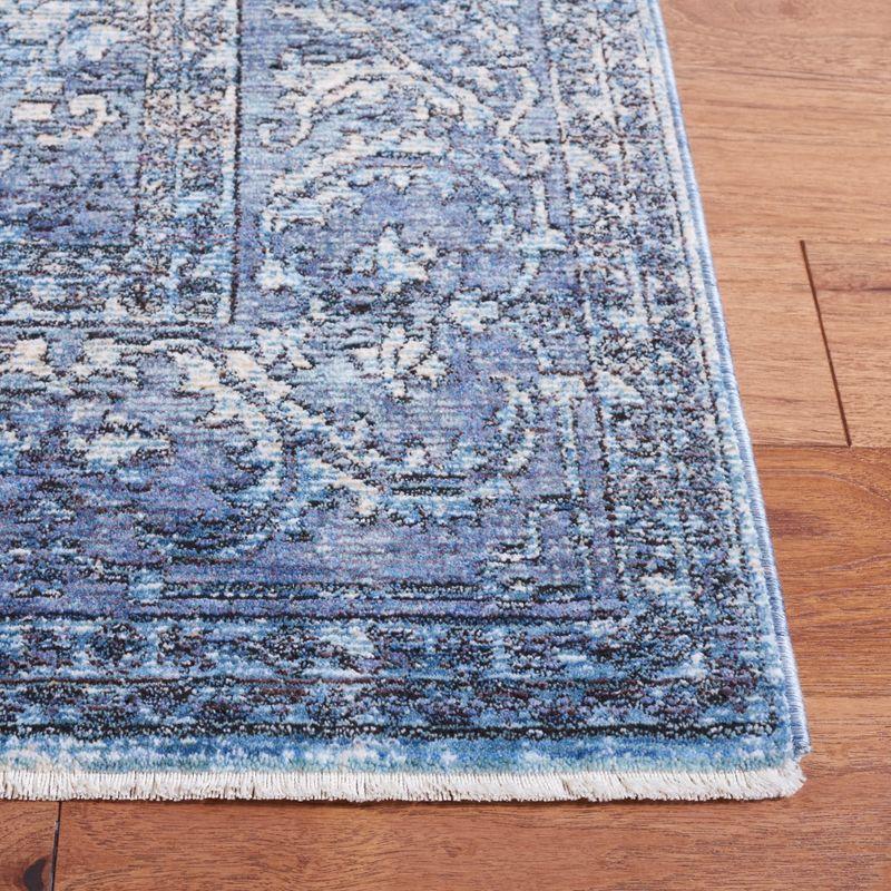 Elysian Blue 8' x 10' Hand-Knotted Oriental Viscose Area Rug