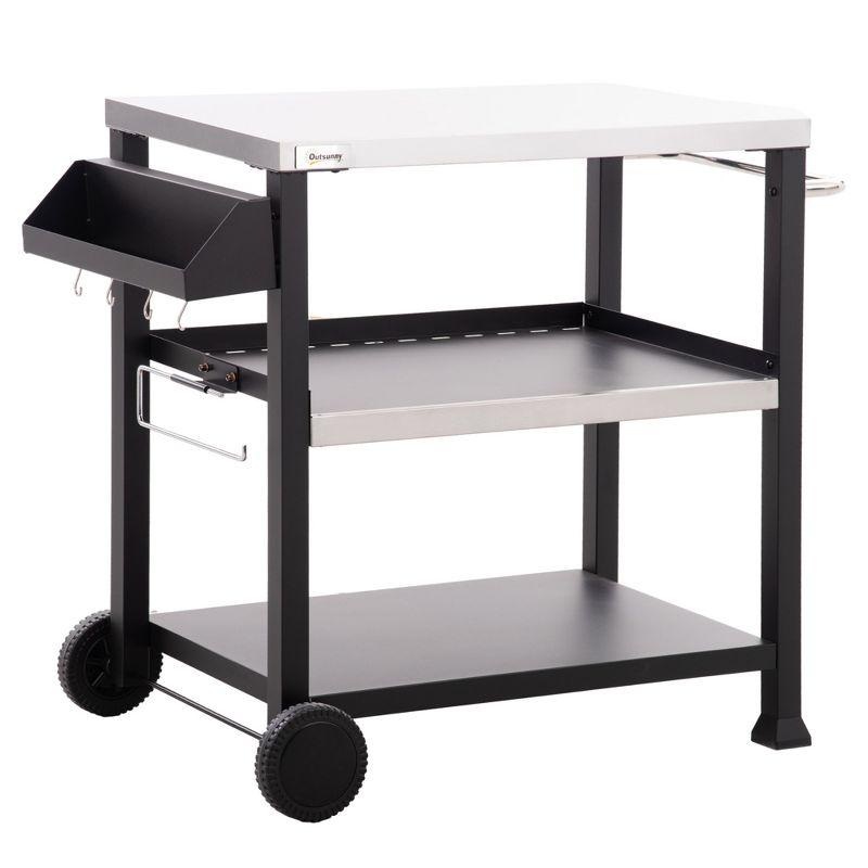 Outsunny 25.5'' W Stainless Steel Grill Cart Or Table