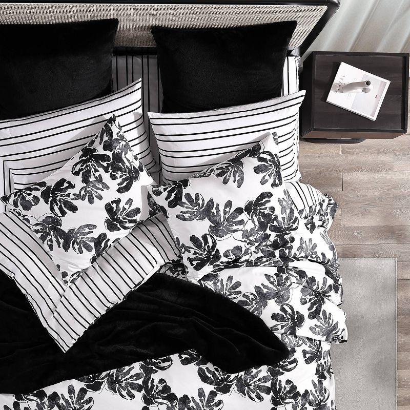 Black Microfiber Reversible Duvet Cover