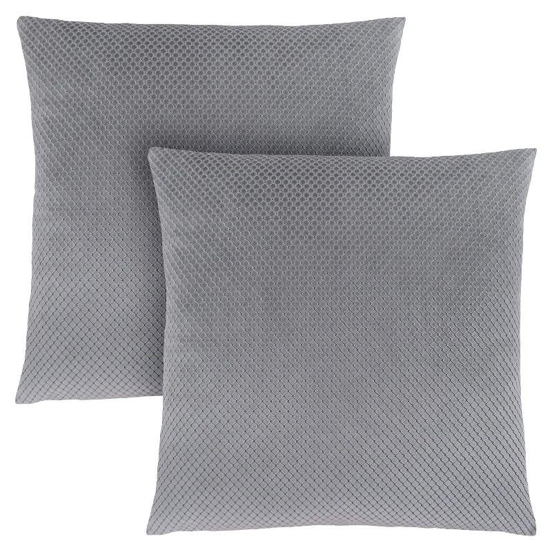 Monarch Specialties Pillows Set Of 2 18 X 18 Square Insert Included Decorative Throw Accent Sofa Couch Bedroom Polyester Hypoallergenic Grey Modern