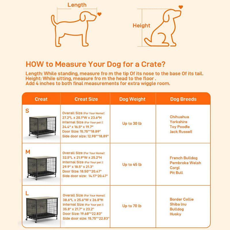 Tucker Murphy Pet™ Dog Crate Furniture, Removable Tray And Wheels