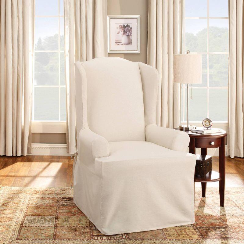 Duck Wing Chair Slipcover Natural - Sure Fit