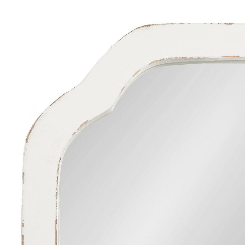 Kate & Laurel All Things Decor 18"x24" Marston Farmhouse Rectangle Wall Mirror White: No Assembly, Wood Frame, Wall Mount