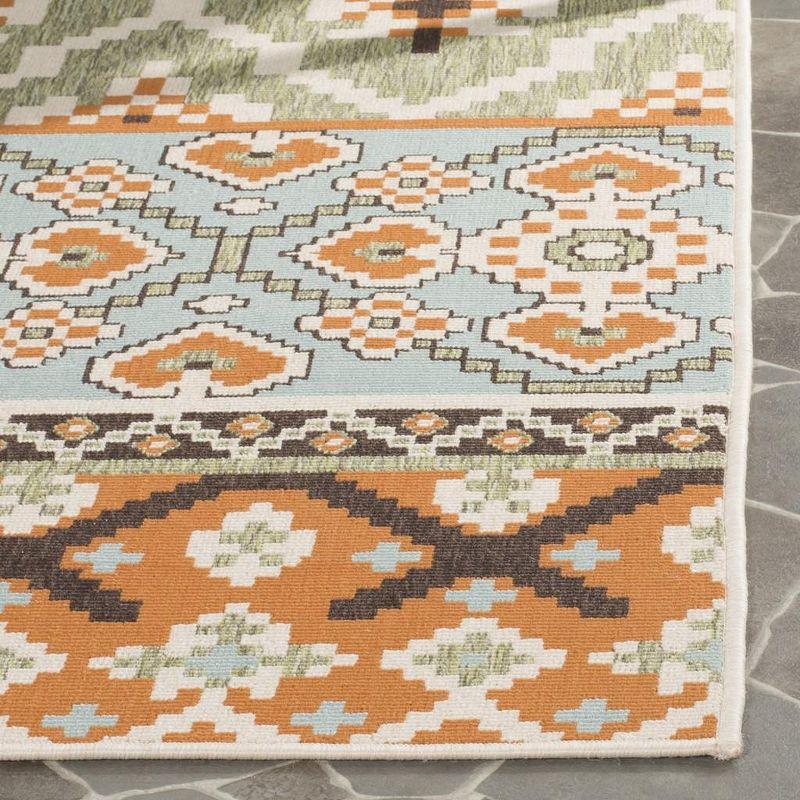 Veranda VER097 Power Loomed Indoor and Outdoor Area Rug - Green/Terracotta - 5'3"x7'7" - Safavieh.