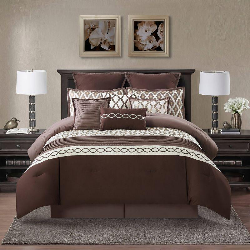Nanshing America, Inc Caval 10 Piece Jacquard Comforter Set
