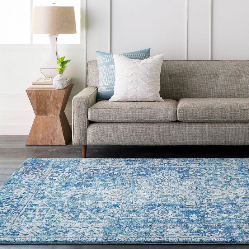 Livabliss 7'10"x10'3" Worsham Traditional Rug Teal: Stain & Fade-Resistant, Medium Pile, Indoor Use