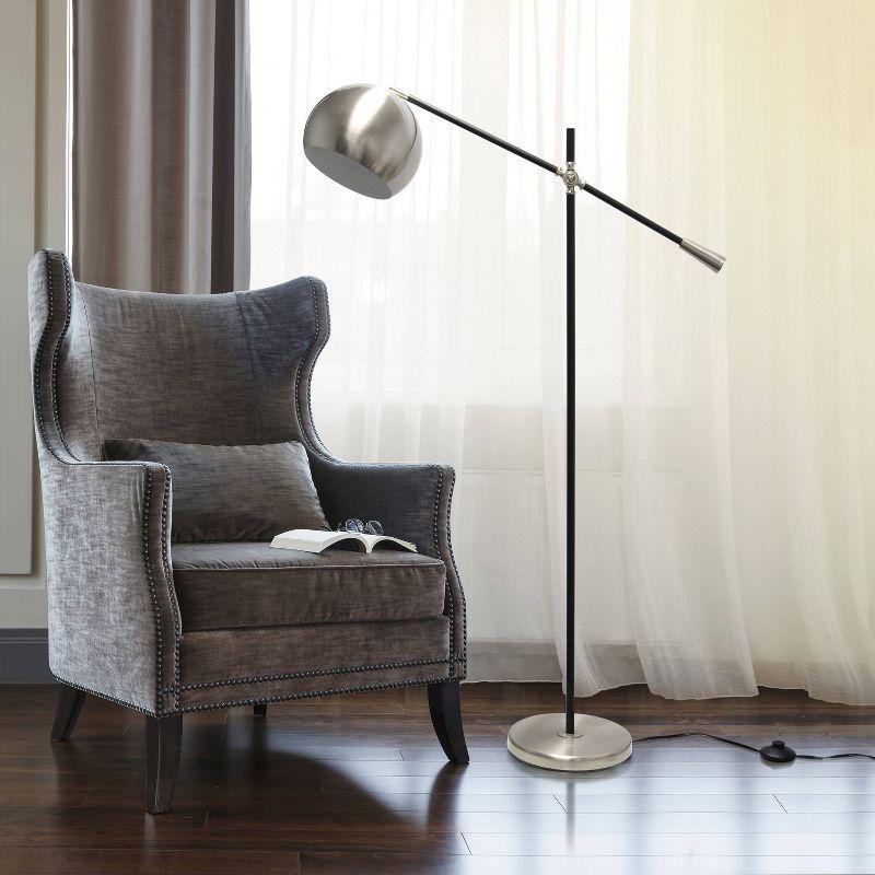 Swivel Floor Lamp with Inner Dome Shade Brushed Nickel - Lalia Home: Adjustable Neck, UL Listed, Metal Body