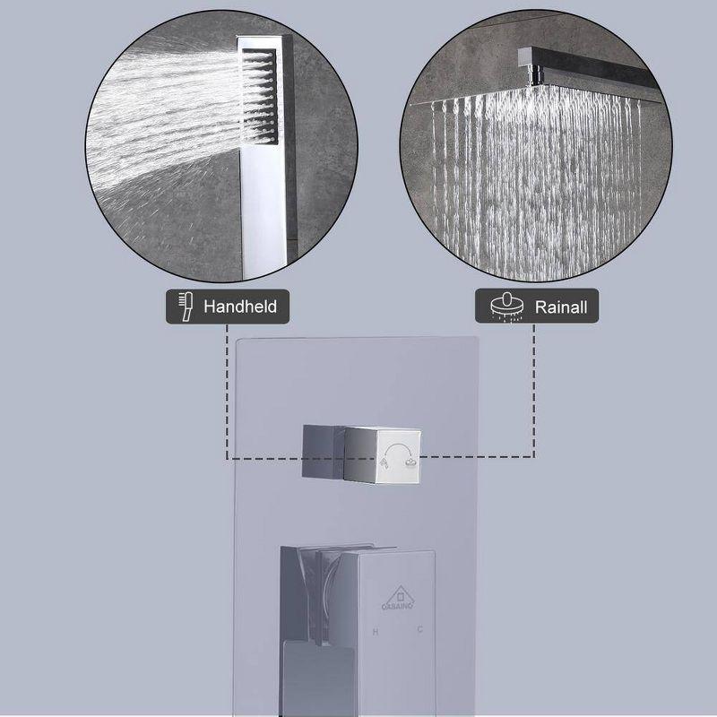 CASAINC 10" Wall Mounted Dual Shower Heads Shower Valve Trim System Kit