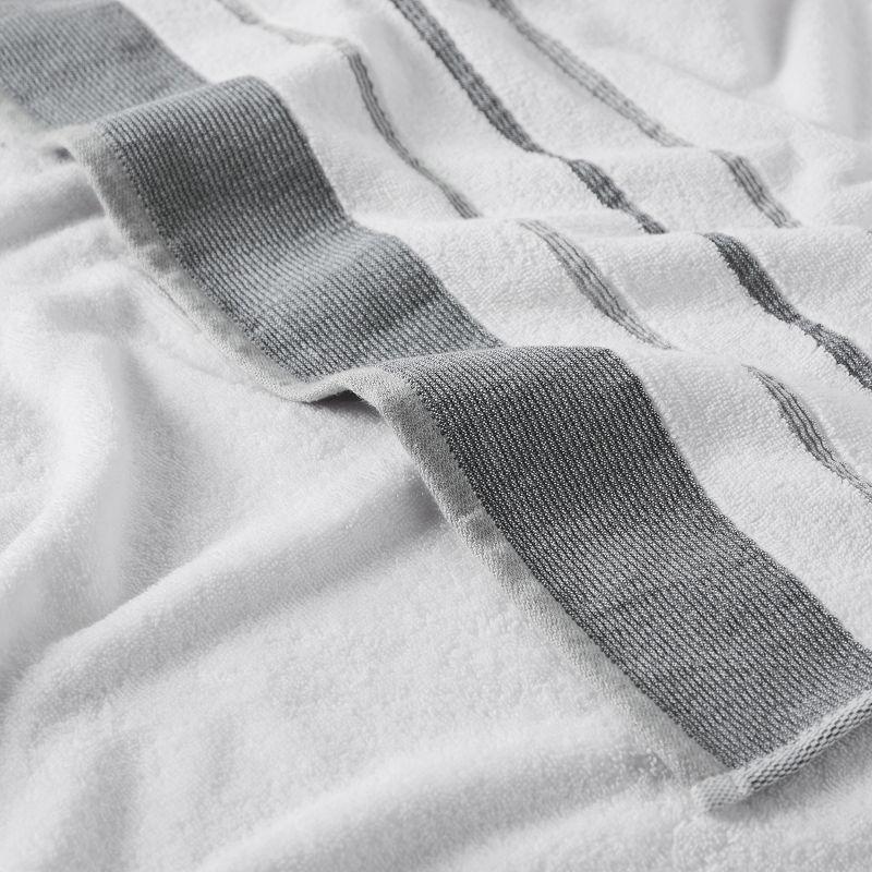 Combed Cotton Decorative Quick-Dry Towel Set (6 Piece Set, Dark Grey / Light Grey)