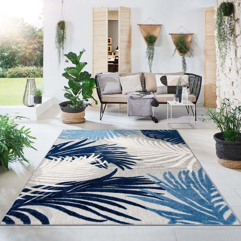 World Rug Gallery Tropical Floral Indoor/Outdoor Area Rug