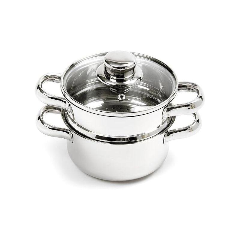 Norpro 1-Quart Stainless Steel Mini Steamer Cooker, 3 Piece Set