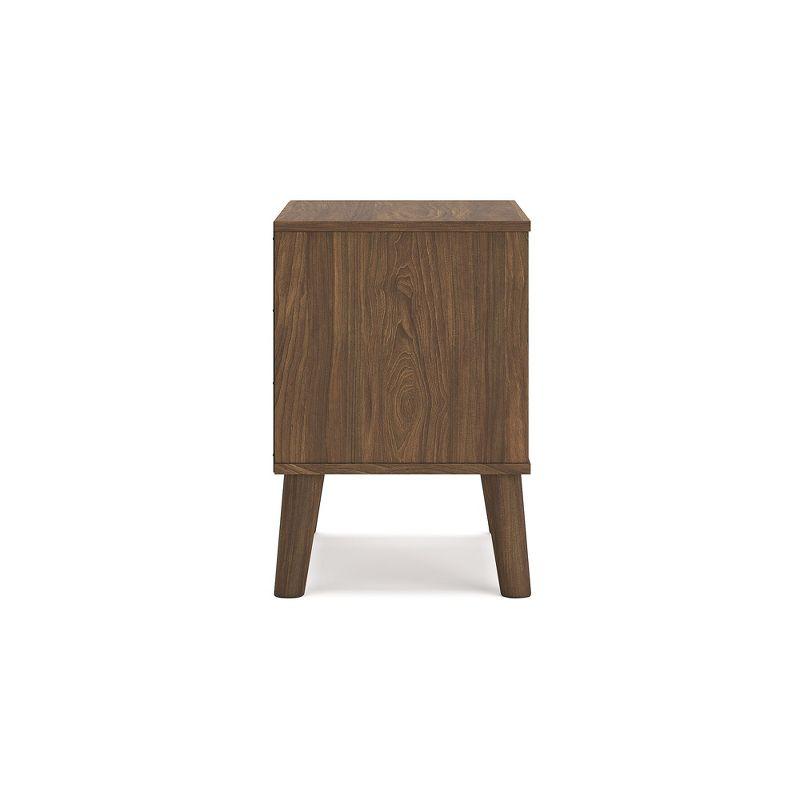 Auburn Brown 1-Drawer Mid-Century Modern Nightstand