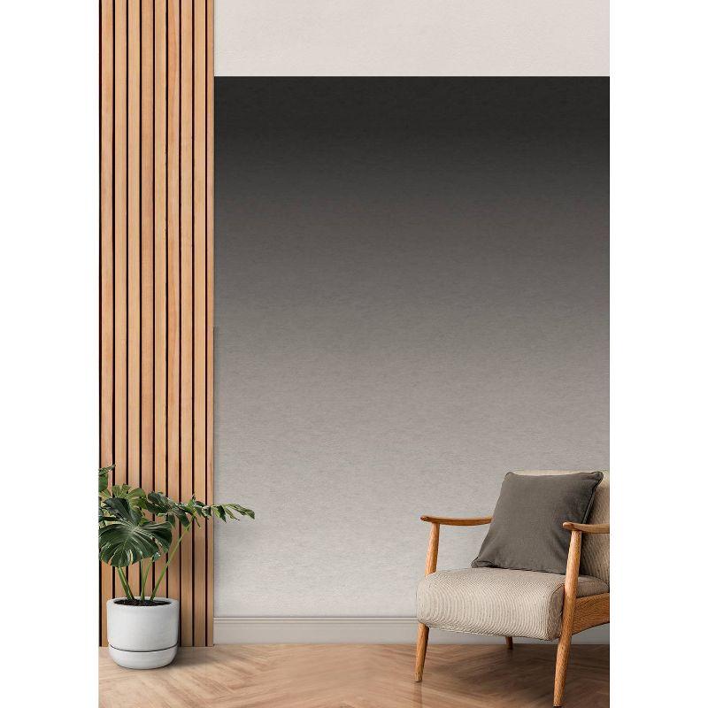 RoomMates Aura Ombre Peel and Stick Wallpaper Mural Charcoal: Self-Adhesive Vinyl, Abstract Design, 15.4 Sq Ft Coverage